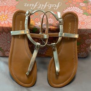 Gold t-strap BCBG generation sandals